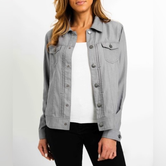 Tahari Jackets & Blazers - Tahari Tencel Charcoal Jacket, Size Small